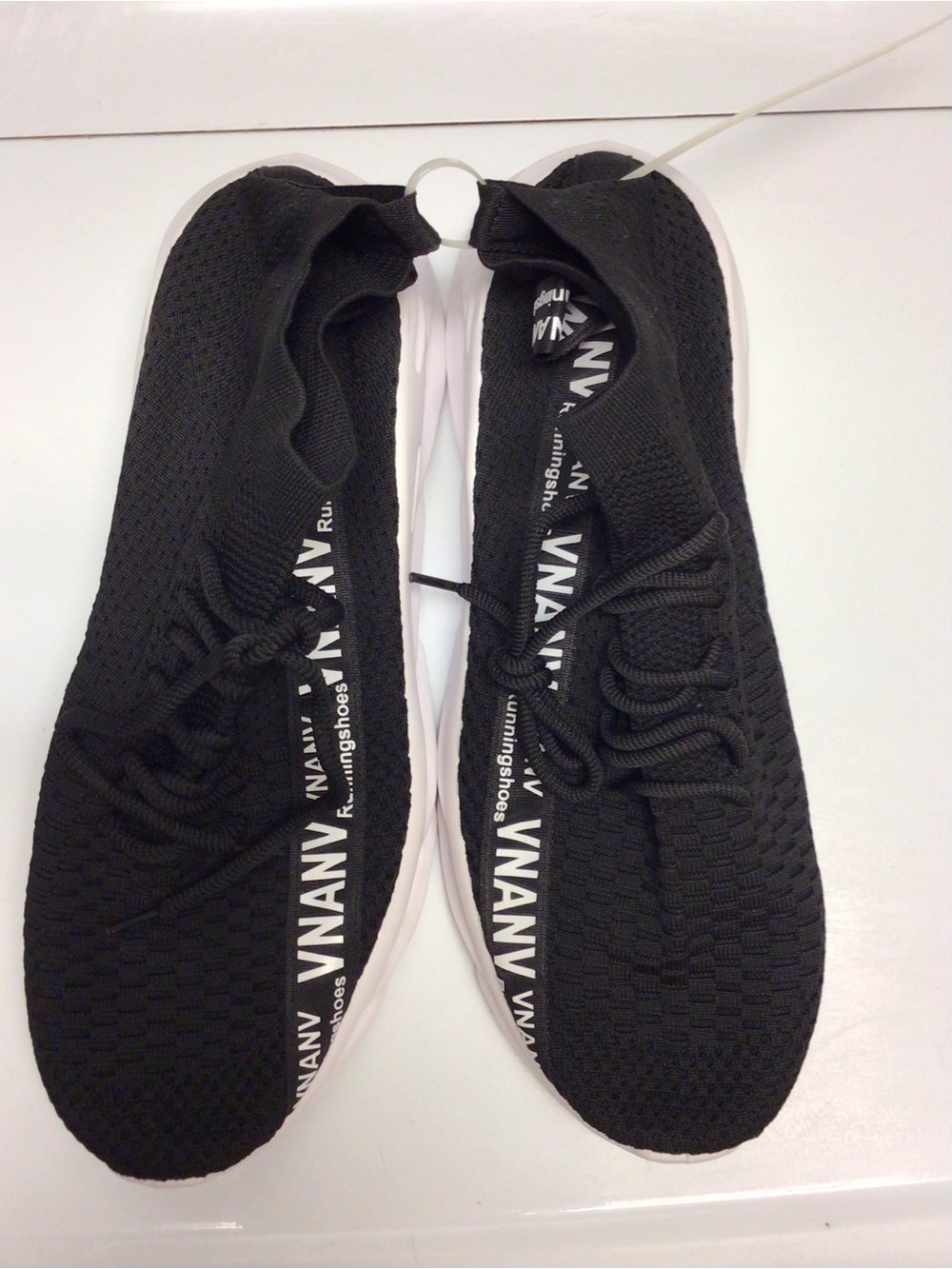 VNANV Black Sock Knit Running Shoes Mens EU 50 US 15 16 Athletic Sneakers
